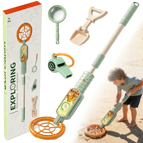 Aicharynic Rivelatore di metallo per bambini, rilevatore di metallo, portatile, per bambini, con indicatore sonoro, metal detector per bambini, regolabile da 60 a 80 cm, per esplorazione all'aperto
