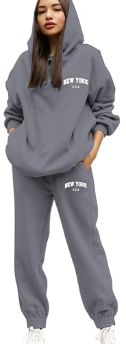Générique Ensemble Jogging Femme, 2 Pièce Sweat À Capuche Et Pantalon Jogging Cordon De Serrage, Ensemble Sport Survetement Femme Tenue De Sport