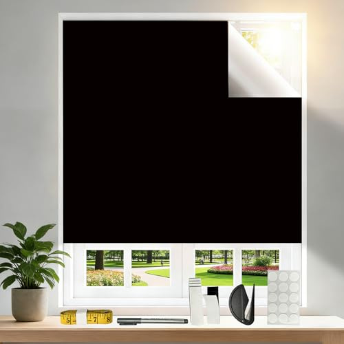 Quintrost Tenda oscurante senza pergamena, 200 x 145 cm, portatile, 100% tenda, oscurante, per finestre da tetto inclinate, camera da letto, cameretta dei bambini
