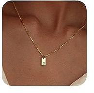 ZHESHY Gold/Silver Initial Necklaces for Women Girls Personalised Necklaces | Waterproof 14K Gold Plated A-Z Letter Necklace,No Tarnish Pendant Name Necklaces,Cute Jewellery,Birthday Gifts for Women Hers