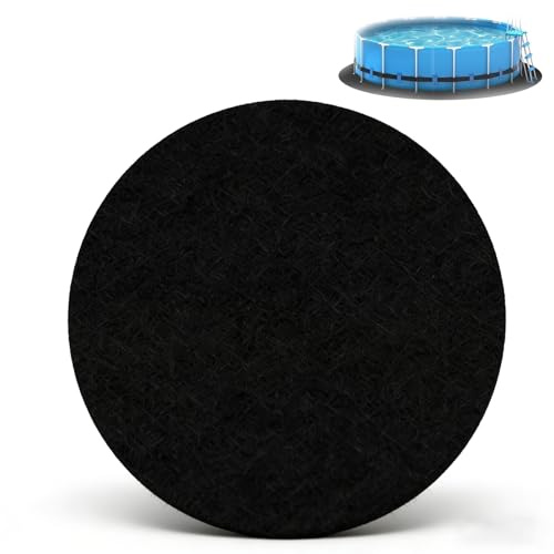 CAIEJSAEN Tapis de Sol Piscine Extérieur, 370 CM Tapis sous Piscines Hors Sol Rond, 200 g/m², géotextile Non tissé, Installation Facile, Découpe Simple, Protection pour Éviter Perforations Objets