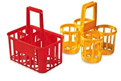 Plastime 6 Porta Bottiglie, 1 l, in Polipropilene, Rosso, 21 x 30 x 32 cm