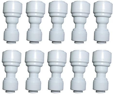 YZM Quick Connect fittings RO Water Filters set of 10 (straight,1/4 to 3/8Tube OD)