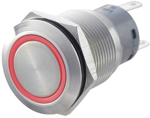 TRU COMPONENTS 701320 LAS1-AGQ-22ZE, RD Vandalismusgeschützter Druckschalter 250 V/AC 5 A 2 x Ein/Ein rastend Rot IP67