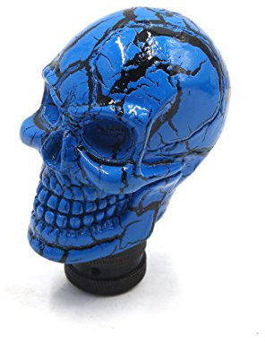 sourcing map Totenkopf-Stil Auto LKW manuell Schalthebel Schaltknauf Hebelschalter Blau