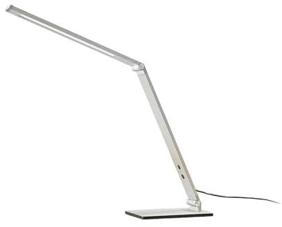 Lucande LED Tischlampe Nicano dimmbar (Modern) in Alu aus Aluminium (1 flammig,) - Tischleuchte Schreibtischlampe Nachttischlampe Arbeitszimmerleuchte