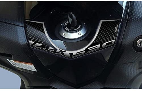 Resin Bike Adhesivos de Moto Compatibles con Yamaha Tmax 530 2012-2016. Protección Zona de la Llave de Choques y Arañazos de Moto. Adhesivo 3D Resinado Efecto Carbono - Made in Italy
