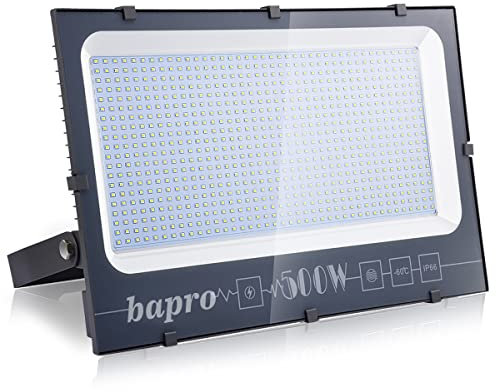 500W Focos LED Exterior, Proyector LED Exterior Impermeable IP66 51000LM Blanco Frío 6000K Angulo 120º Iluminacion Focos LED Exterior Alto Brillo para Jardín, Garaje, Fábrica, Almacén