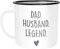 Moonworks® Emaille-Tasse Mom Wife Boss Dad Husband Legend Geschenk Mama Papa Dad weiß-schwarz Emailletasse
