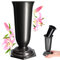 KADAX Vase funéraire en Plastique, Vase ŕ Fleurs, Vase en Plastique pour Fleurs, Vase de cimetičre résistant aux intempéries, Vase ŕ Planter pour Tombe résistant au Gel, (15,5 cm, Graphite)