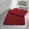 Comfort Collections Badematten-Set aus Memory-Schaum, Kieselsteine, 2-teilig, weich, saugfähig, rutschfest, rot (50 x 80 cm) und WC-Vorleger (50 x 40 cm)