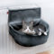 CanadianCat Company | Katzen Kuschelsack für Heizkörper | Anthrazit | Liegemulde mit verstellbaren Bügeln