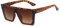 FOURCHEN Quadratische übergroße Sonnenbrille für Damen und Herren, modisch, flache Oberseite, großer Rahmen, Leopardenrahmen