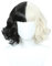 Linfairy halb hellblond und schwarze Perücke Halloween Kostüm Cosplay Perücken für Frauen