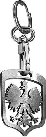Avisa Schlüsselanhänger aus Edelstahl - 'Polen' (Silber/Graphit)