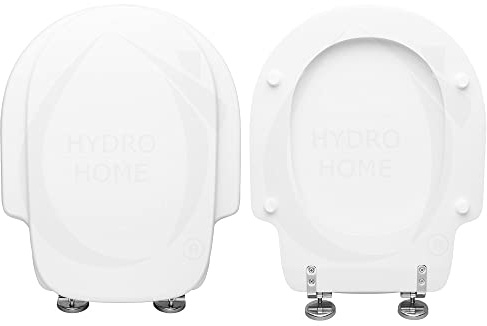 HYDRO HOME CADORE G.S.I. FACIS como original, tapa de inodoro de madera revestida con 2 mm de resina, tabla de inodoro con bisagras de fijación desde abajo, fabricada en Italia