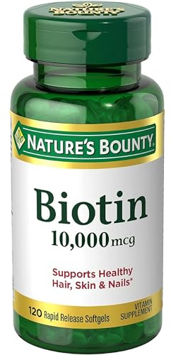 Nature's Bounty Biotin 10000 mcg Ultra Strength, Rapid Release Liquid Softgels 120 ea (Pack of 2)