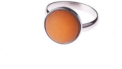 Adi-Modeschmuck verstellbarer Ring 'Elisa', 12mm Polaris Cabochon in einer in der Größe verstellbaren Fassung aus Edelstahl, handgefertigt in Berlin (Hellbraun)