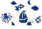 Kuchenstecker Ahoy Cake Topper Made in EU Größe 9-23cm Kuchen Deko Geburtstag Junge Tortendeko Piraten Geburtstagskuchen Tortenstecker Cupcakes Muffins Kuchenaufstecker Marineblau
