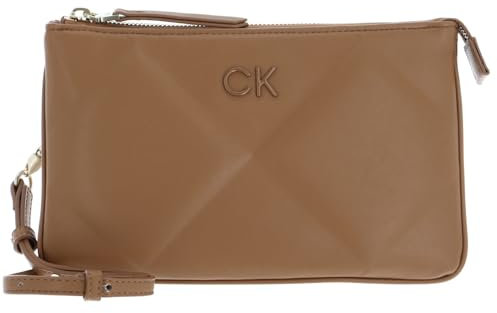 Calvin Klein bolso bandolera Re-Lock Quilt Crossbody Brown Sugar marrón claro