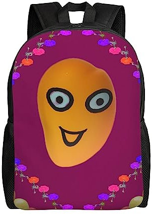 PartyUnix Smiley Mango Rucksack =>> Robust und verschleißfest, modisch und leicht, lässig, minimalistisch für Männer und Frauen, Schwarz , One size