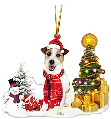 Weihnachtsanhänger Christbaum Deko Anhänger Schneemann Dekoration Weihnachten Hund Ornament Christbaumschmuck Terrassenstrahler Ornament Zubehör Weihnachten Dekoration (A, One Size)