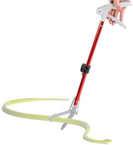 LenTLy 70 cm Pinzas para Serpientes, Profesional Alicate de Serpiente Plegable de Aleación de Aluminio de 1 Pieza con Alicates Anchos, con Mango,Portátil para Atrapar Serpientes