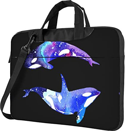 COMAAM Skunk Ultradünne tragbare One-Shoulder-Laptop-Tasche, Laptoptasche geeignet für Arbeit, Geschäftsreisen usw., Orca Killer Whale, 14 inch