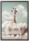 Giraffe in Badewanne, Poster 50cm x 70cm mit Rahmen, Toilette Badezimmer Deko Bild, Wand-Deko Bilder Lustiges Geschenk
