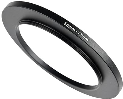 WIIYE 58 mm auf 77 mm Step-Up-Ring-Adapter, 58 mm auf 77 mm Step-Up-Filterring, für alle Marken UV ND CPL Metall Step-Up Ring Adapter Filter (58 mm auf 77 mm)