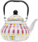 Emaille Wasserkocher,2.5L wasserkessel Retro Teekessel,Edelstahl Topf Öffnung,verhindert Rost,Wasserkessel Induktion für Gasherd Induktionsherd Herd,Gasherde, Infrarot-Öfen