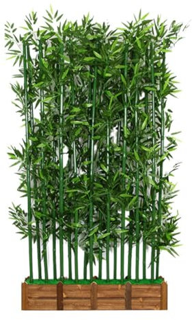 YJEUZCD Künstliche Bambusbaum Pflanzen Zaun, Innen Außenbereich Raum Teiler, Veranda Veranda Begrünung Mauer, Pflanze Landschaftsbau Trennwand Privatsphäre(47.2x70.8in)