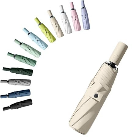 Travel Folding Umbrella Automatic Open/Close Handle Coating Layer Fabric Blocking/Portable Golf/Car Compact Umbrella/Lightweight Small Backpack/Rain Sun Anti UPF 50 UV Protection 99.9% /Men Women Kids