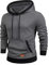 Meilicloth Kapuzenpullover Herren Sweatshirt Langarm Hoodie Herren Warm Pullover mit Kapuze Casual Baumwolle Kordelzug Hoody mit Tasche Grau-2 L