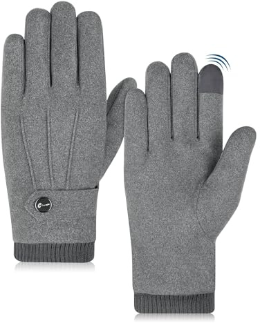 MELLIEX Winter Handschuhe Herren Polyester Warm Dick Vlies Winddicht Kälteschutz Thermal Fäustlinge Anti-Rutsch Winddicht Kälteschutz Thermal Fäustlinge Berührungssensitiver Bildschirm