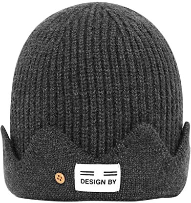 Strickmütze für Damen und Herren, warme Sport-Krone, Melonenhut, Wollmütze für Erwachsene, C, Einheitsgröße