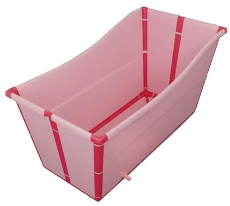 Coolpleasant Baignoire Pliante Multifonction pour Enfants De Sécurité, Baignoire Pliable Baignoire Adulte Baignoire Haute Capacité, 97 x 47 x 57 cm(Color:Rose)
