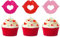 24Pcs Galentine's Day Lip Cupcake Toppers Valentine's Day Cake Toppers for Valentine's Day Anniversary Bachelorette Wedding Bridal Shower Birthday Father's Mother's Day Decorations Supplies(Lip)