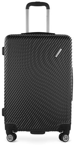 bugatti Reisekoffer “Pure M mit 4-Rollen, mittlerer Hartschalenkoffer 49 L aus recyceltem PET, schwarz