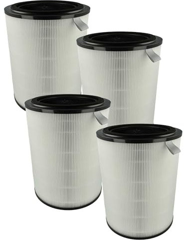vhbw 4x Filtro carbón activo reemplaza Philips AC2939, FY2180/30 para purificador de aire - Filtro de aire negro blanco