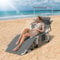 Sonnenliege mit Dach, wetterfeste Gartenliege, stabile Strandliege klappbar & leicht, mit Sonnenschutz & verstellbarer Rückenlehne, belastbar bis 150 kg, ideal für Garten Terrasse Camping, Anthrazit