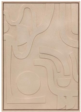 Atmosphera Créateur d'intérieur - Tableau Déco en Relief Azra 50x70cm Beige