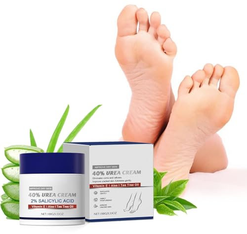 Urea-Creme 40 Prozent für Fuß und Hände,Hornhautentferner Fußcreme, Handcreme, Bodylotion für rissige Fersen und trockene Haut Tiefe Feuchtigkeitsspendend (1)