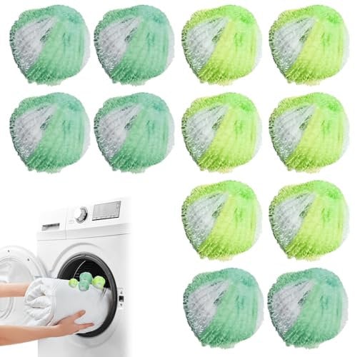 12 PCS Pet Hair Remover for Washing Machine – Reusable Pet Hair Catcher, Laundry Fur Remover for Dog and Cat Hair – Easy-to-Use Lint Remover Balls for Clothes, Blankets, and Bedding