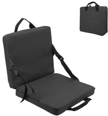 ZEMBSOYA Foldable Outdoor Chair Cushion with Backrest Soft Sponge | 600D Oxford fabric with storage pocket wear-resistant foldable for easy carry fits picnic festivals parks and sports events