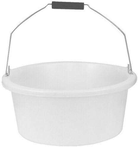 Shallow/Feeder Bucket – 15L (3 Gallon) Heavy-Duty Multi-Purpose Tub with Strong Gripper Handle-Stackable & Durable Variants-Stable for horses or plaster bucketClear Pack of 1