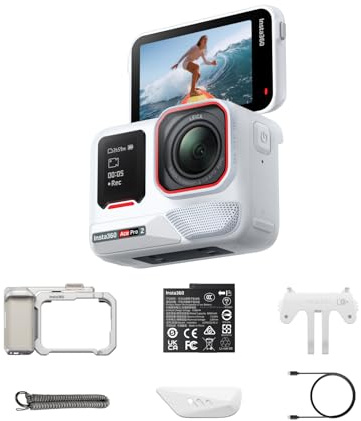 Insta360 Ace Pro 2 Einzel-Akku Polarweiß Limited Edition – Xplorer-Bundle Mondsilber: 8K Kamera (Leica), 1/1,3-Sensor, Dual-KI-Chip, Top-Schwachlicht, Flip-Touchscreen & KI-Features