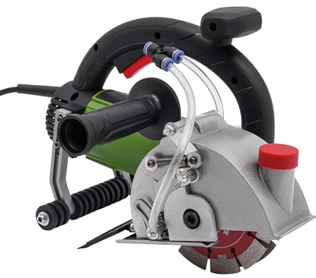 1800W Mauernutfräse Maschine, 7000 U/min Betonfräse Schlitzmaschine Sägetiefe 0-37 mm, Wand Chaser Maschine Sägebreite 50mm, Betonsäge Nass Nutfräser für Ziegel Granit Marmor Beton Cutter