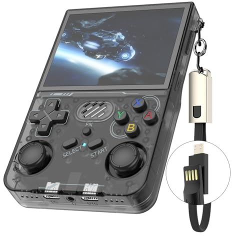 RetroPro R36xx Console de Jeux Portable WiFi Console Rétro Portable 3.5'' IPS HD, 20000+ Jeux Classiques, Émulateurs Multi-Plateformes, Batterie 3000 mAh, pour Adultes & Enfants (Noir, 64, Go)
