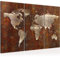 Runa Art Wandbilder Weltkarte Bild XXL Büro Wohnzimmer Braun Antik Vintage 120 x 80 cm 3 Teilig 109031a